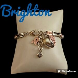 BRIGHTON Silver Plated Power of the Pink Breast Cancer Awareness Bracelet